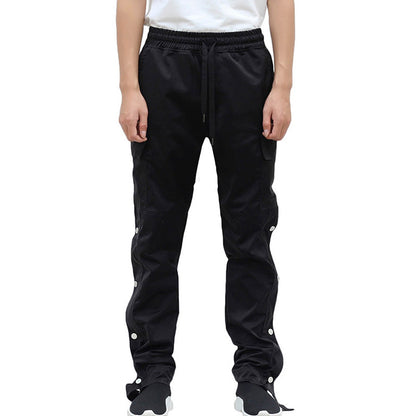 Multi-Pocket Trousers Loose Straight Leg Overalls