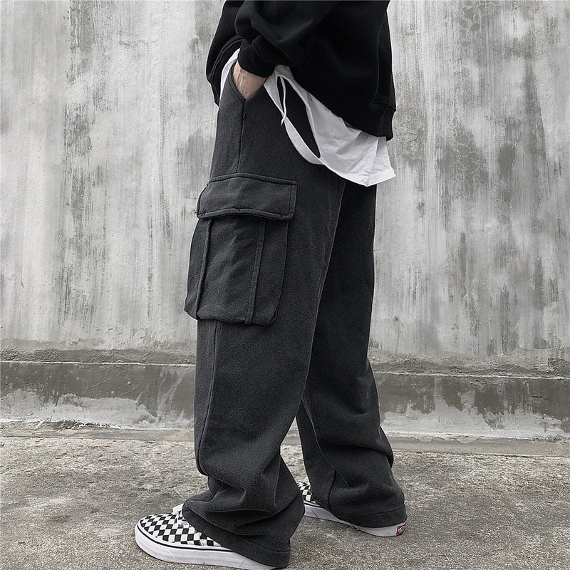 Loose large pocket knitted sweatpants