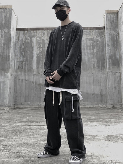 Loose large pocket knitted sweatpants