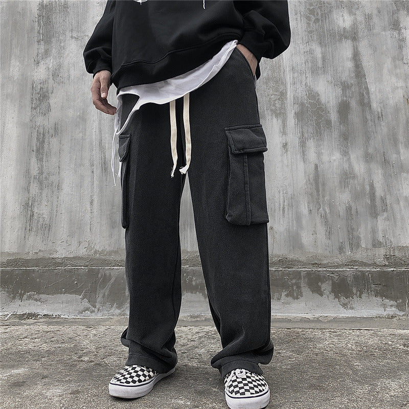 Loose large pocket knitted sweatpants