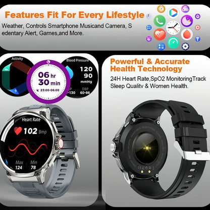 HD Large Screen Smart Watch Bluetooth Calling Heart Rate Blood Oxygen Monitoring