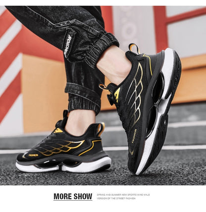 Flying Woven Air Cushion Turn Buckle Running Shoes