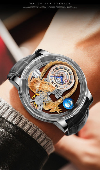 Men's Fashion Tourbillon Good Luck Comes Watch