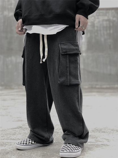 Loose large pocket knitted sweatpants