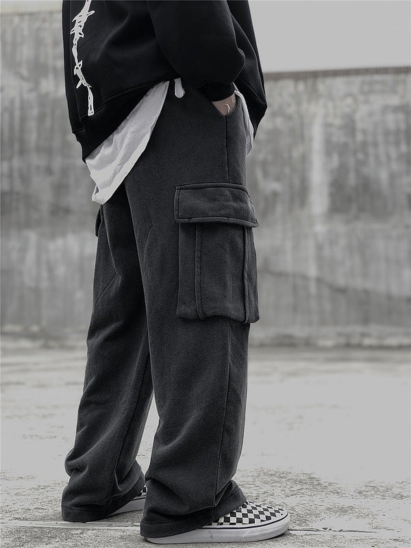 Loose large pocket knitted sweatpants