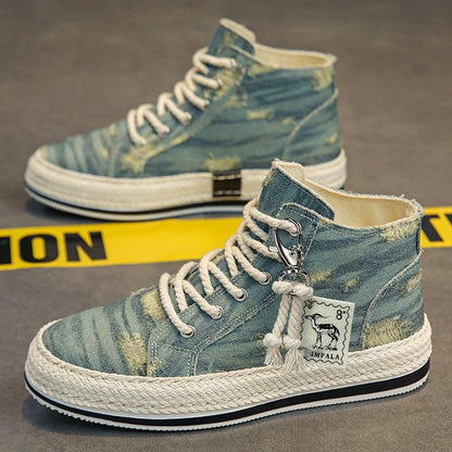 1970s High-top Canvas Shoes Men's Korean-style Student