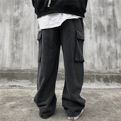 Loose large pocket knitted sweatpants