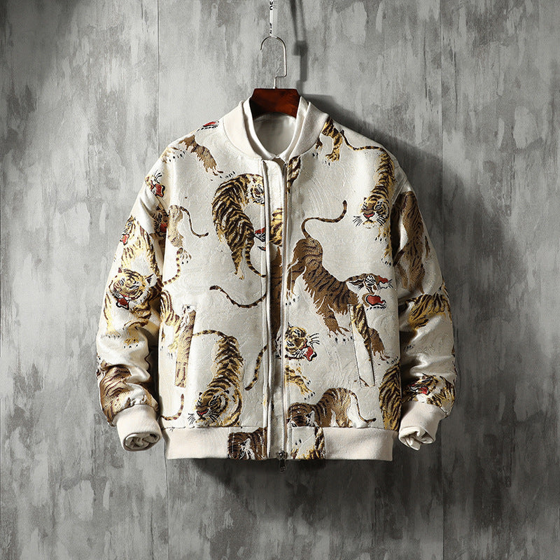 Vintage Baseball Collar Jacket Youth Embroidery