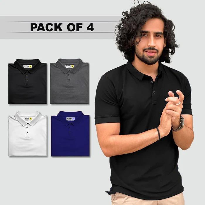 Poly Matte Assorted Solid Half Sleeves Men's Polo GET UPTO 50% DISCOUNT SALE!!!