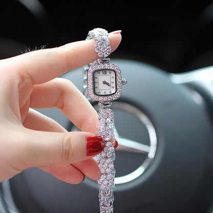 Women's Watch Pointer Diamond-embedded Color Shell Surface