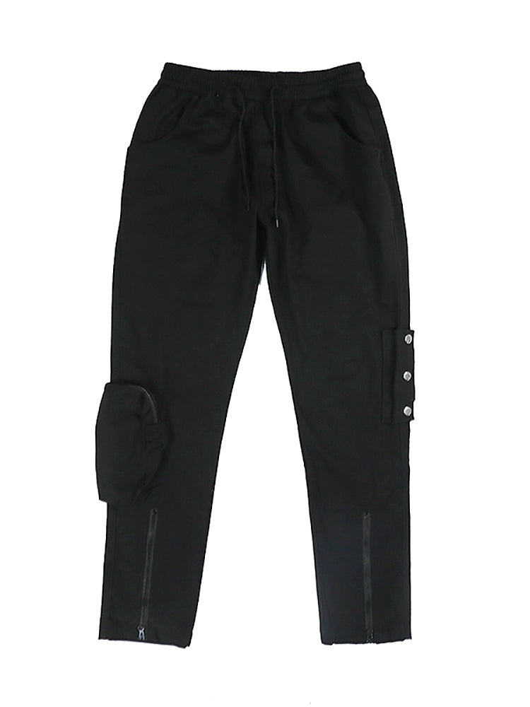 Zipper Flared Overalls With Functional Pockets